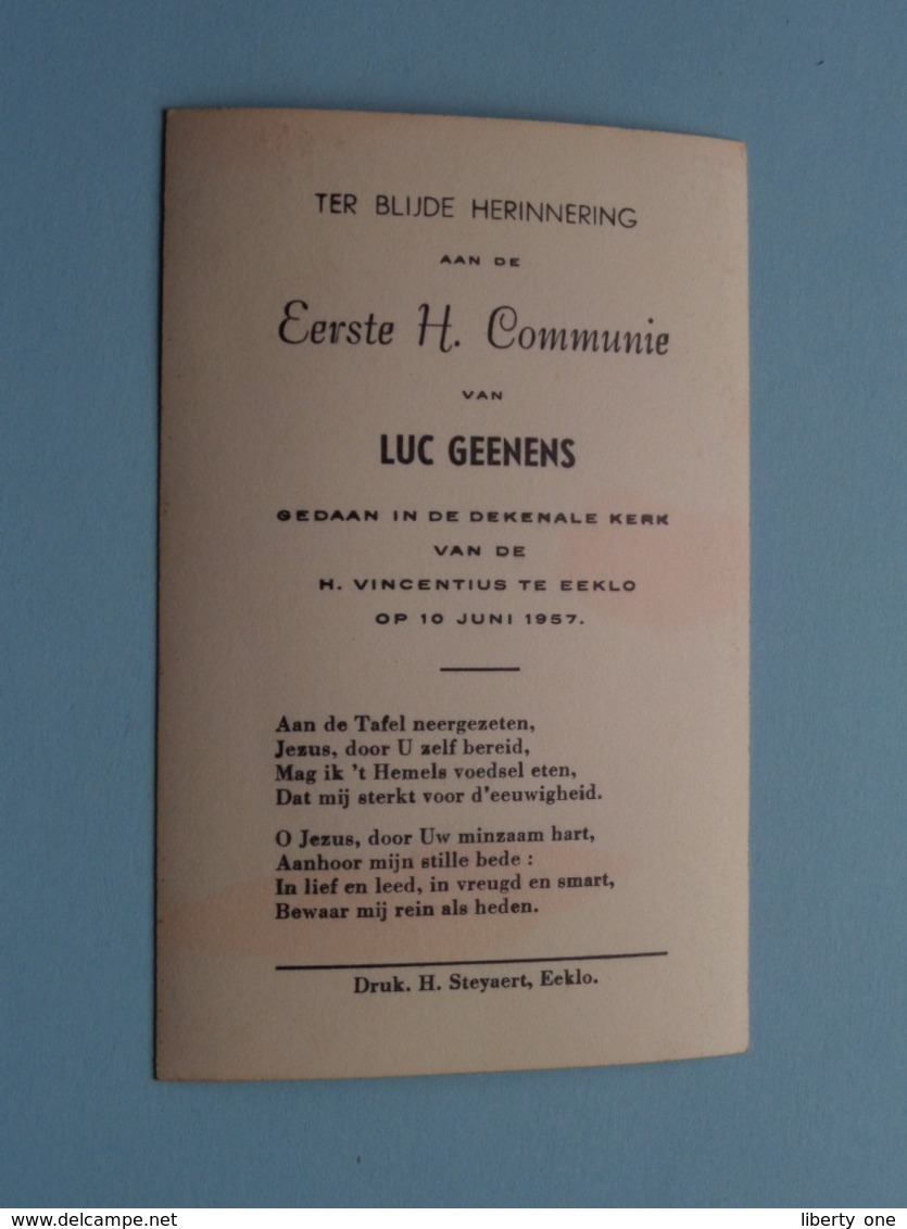 H. Communie Van LUC GEENENS > Kerk H. Vincentius Te EEKLO Op 10 Juni 1957 ( Zie Foto's ) ! - Communion
