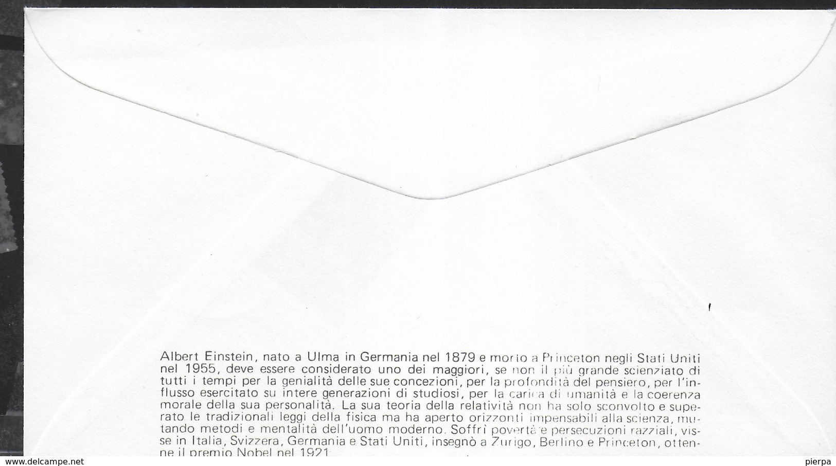 SAN MARINO - 1979 - 100° ALBERT EINSTEIN - 29.03.1979  - BUSTA F.D.C.(ROMA) - NON VIAGGIATA - Albert Einstein