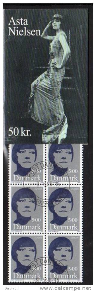 DENMARK 1996 Asta Nielsen Booklet S81 With Cancelled Stamps.  Michel 1125MH, SG SB170 - Markenheftchen