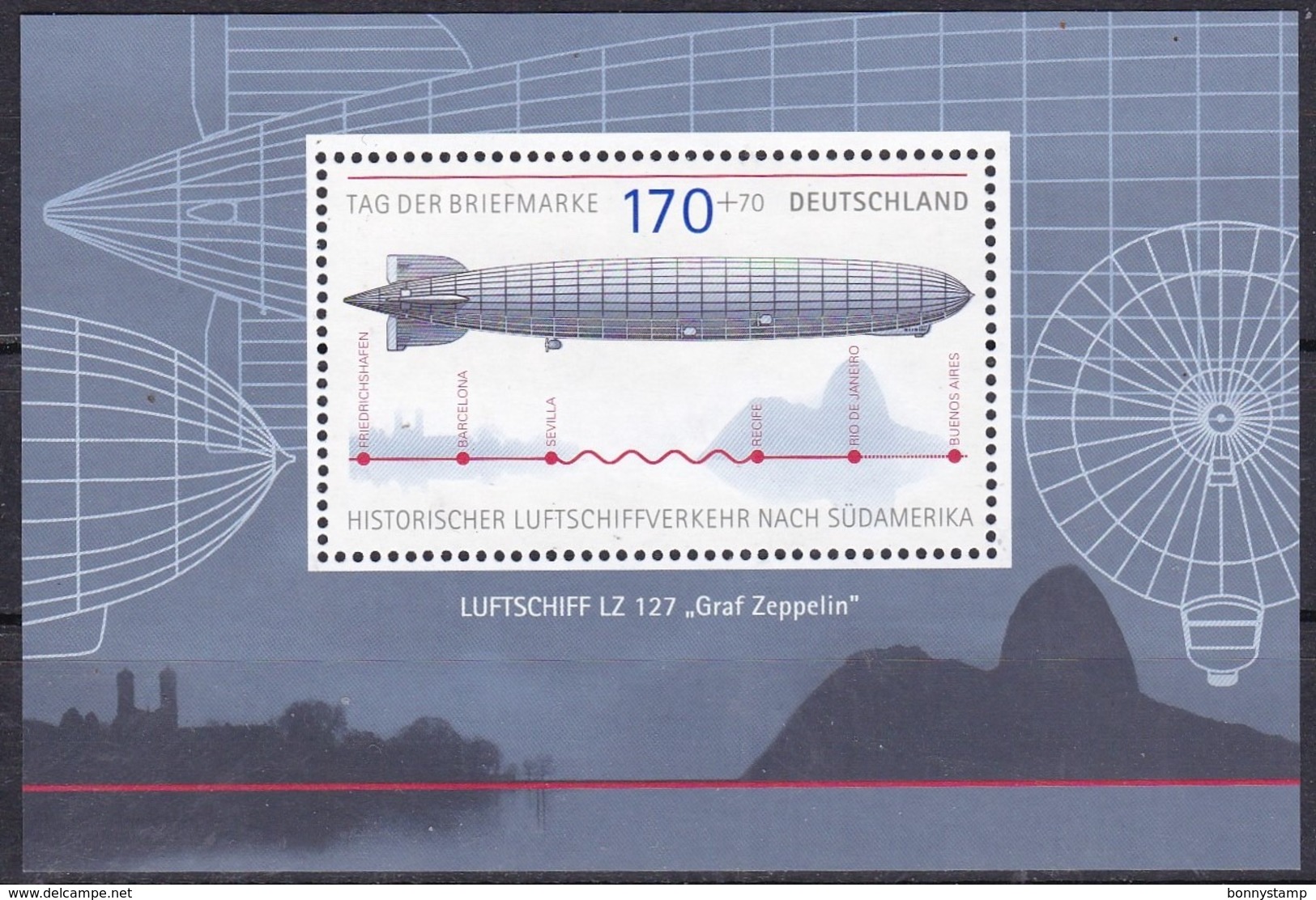 Germania, 2007 - 170c + 70c Graf Zeppelin - Nr.B988 MNH** - Nuovi