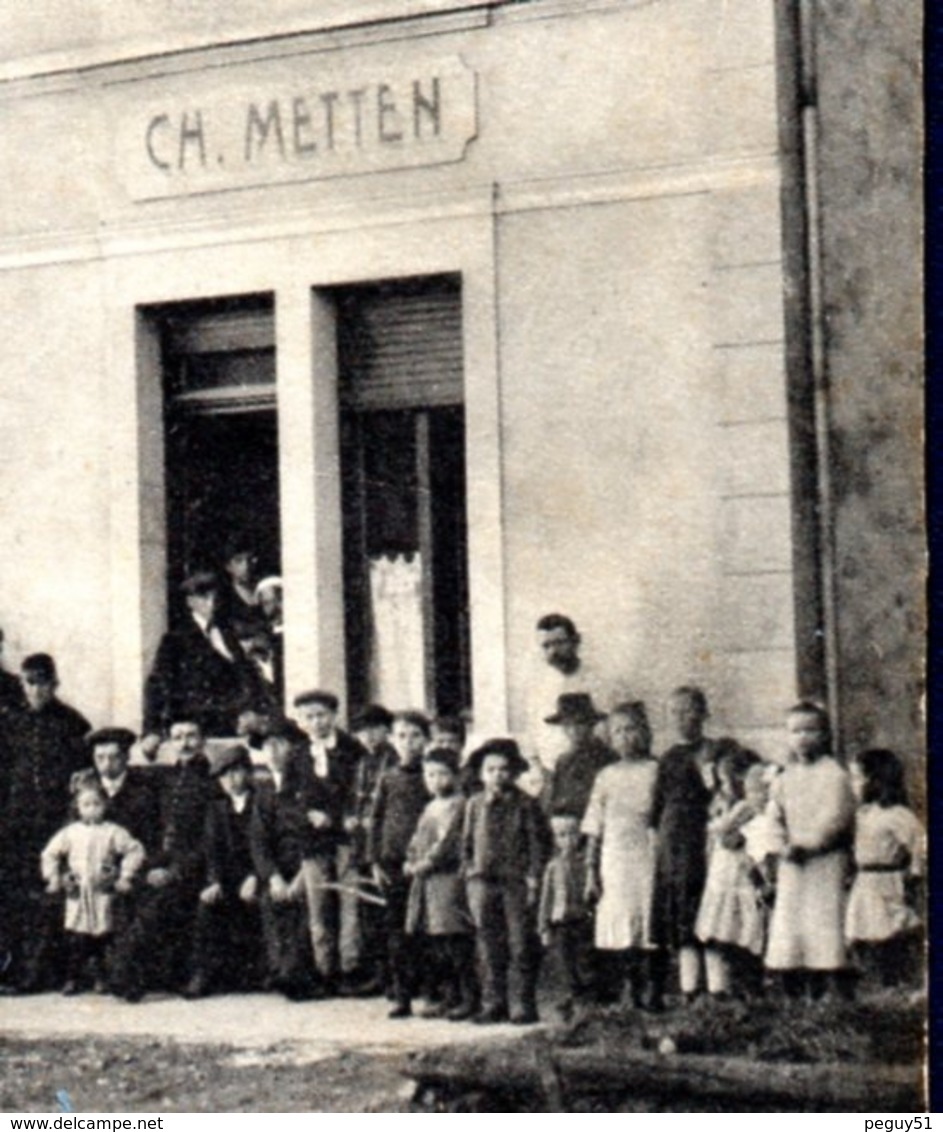 54. Crusnes-Village. Epicerie-Café-Restaurant Ch. Metten. 1912 - Autres & Non Classés