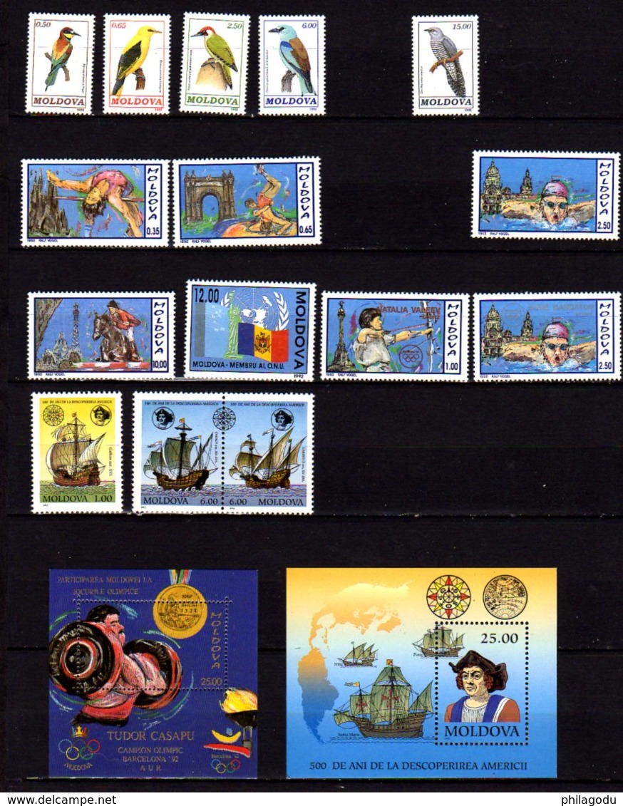 Moldavie 1992, Oiseaux, Sport, Bateaux, Séries Et Dépareillés, Entre 10 Et 37**, Cote 31 €, - Moldavie