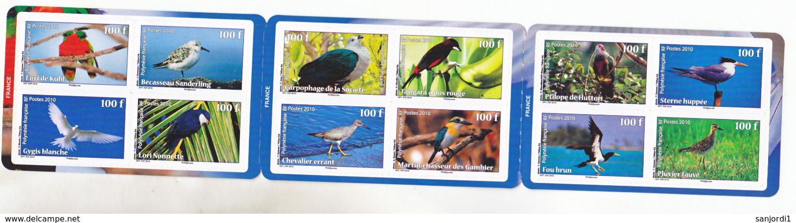 Polynésie  916/927 Oiseaux A été Plié En Carnet Tirage 25 000   Neuf ** MNH Sin Charmela - Neufs