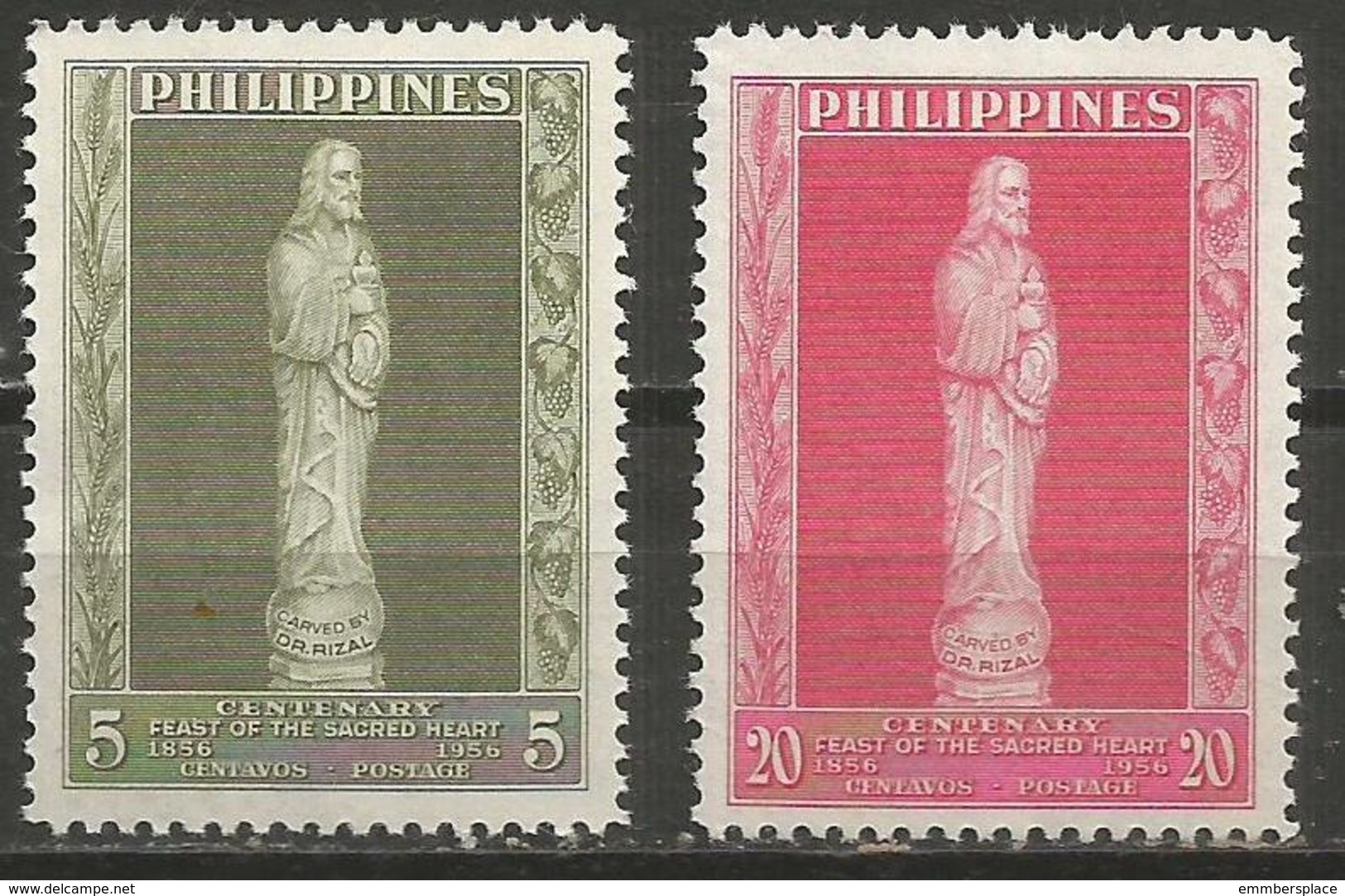 Philippines - 1956 Sacred Heart/Eucharistic Congress  MNH **   Sc 632-3 - Philippines