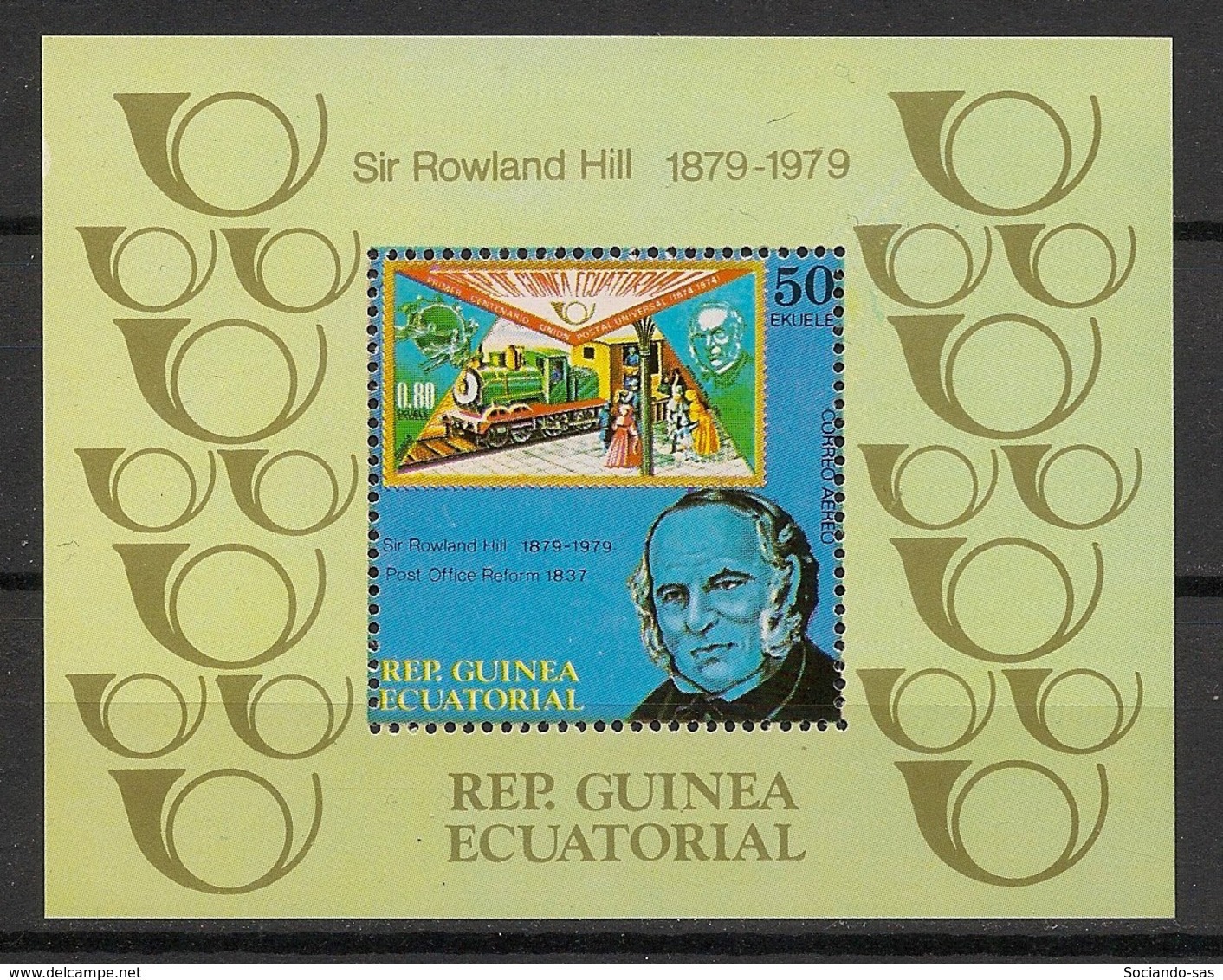 Guinée  équatoriale - 1979 - N°Mi. Bloc 313A - Sir Rowland Hill - Neuf Luxe ** / MNH / Postfrisch - Guinea Ecuatorial