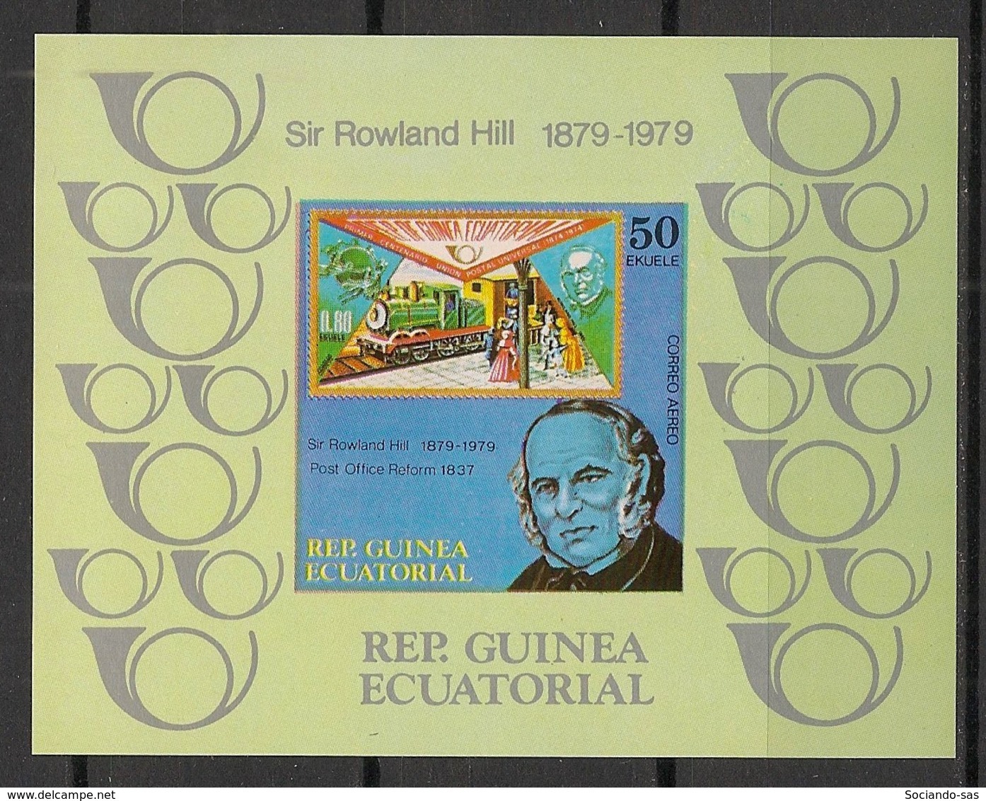 Guinée  équatoriale - 1979 - N°Mi. Bloc 313B - Sir Rowland Hill - Non Dentelé - Neuf Luxe ** / MNH / Postfrisch - Guinea Ecuatorial