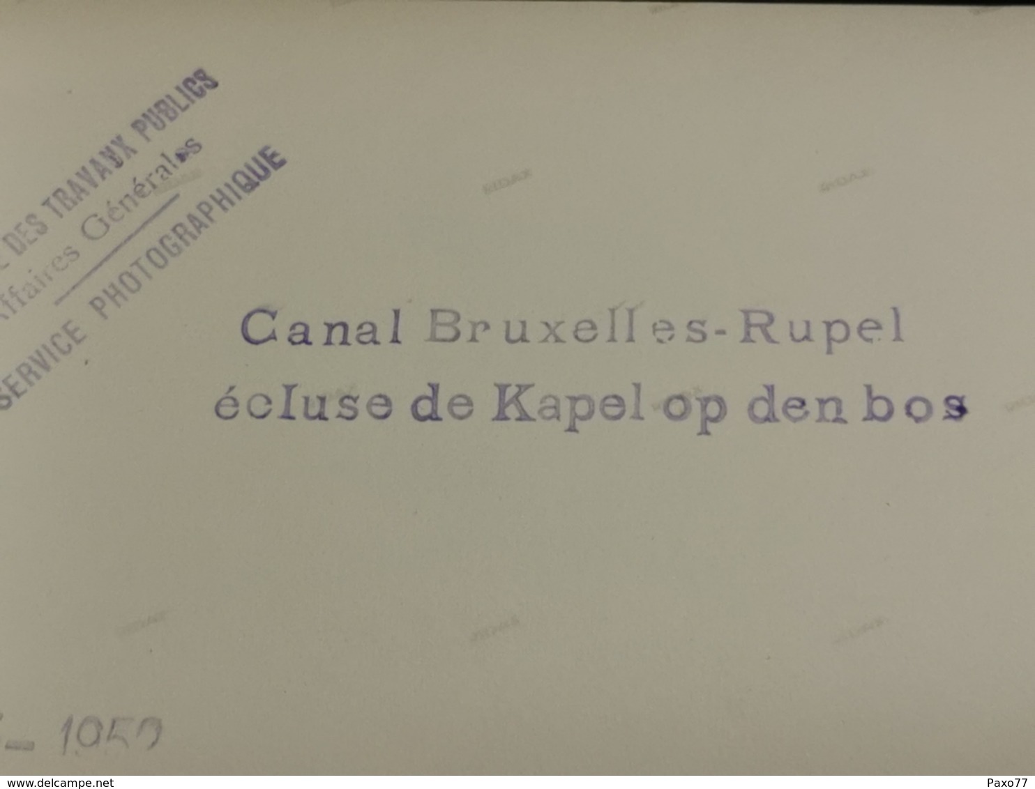 Photo Original 1952, Ministère De Travaux Publics , Canal Bruxelles-Rupel, Écluse De Kapel Op Den Bos - Non Classificati