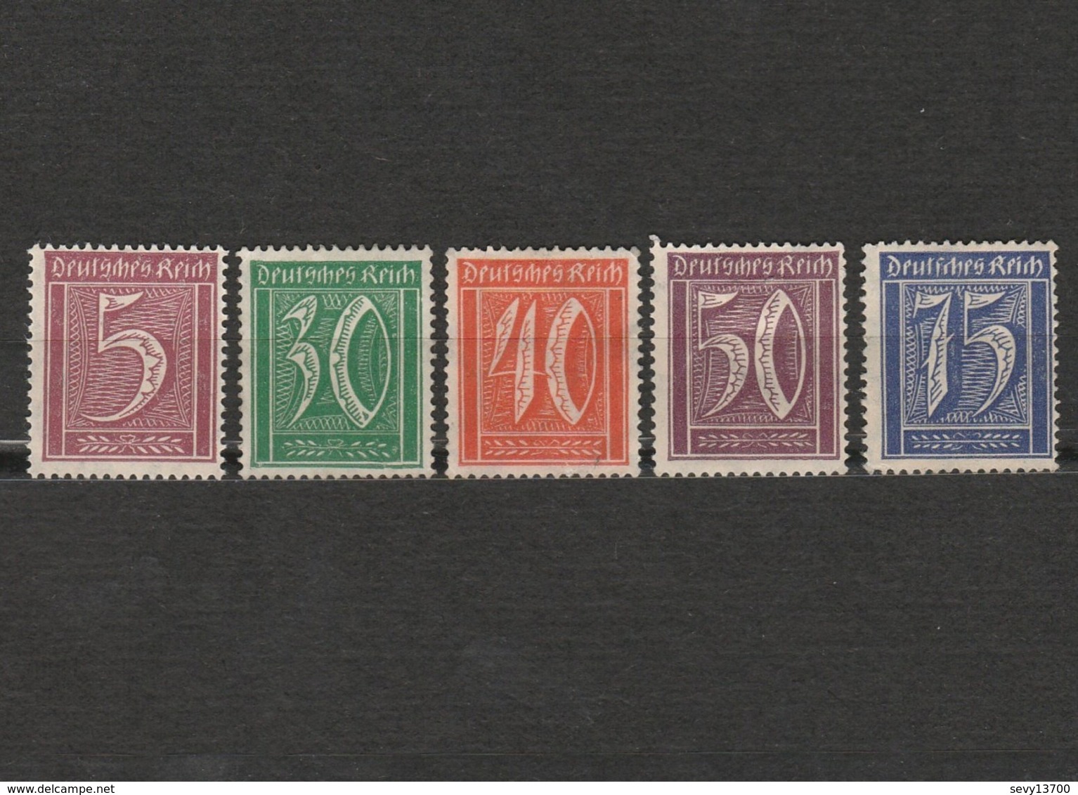 Lot 5 Timbres Chiffre - Allemagne - Deutsches Reich - Dont 2 Neufs Année 1922 Mi 177 - 181 - 182 - 183 - 185 - Used Stamps