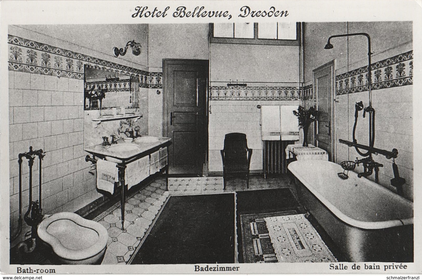 Repro Foto Dresden Altstadt Hotel Bellevue Badezimmer Innenansicht Große Packhofstraße Theaterplatz Terassenufer - Sonstige & Ohne Zuordnung