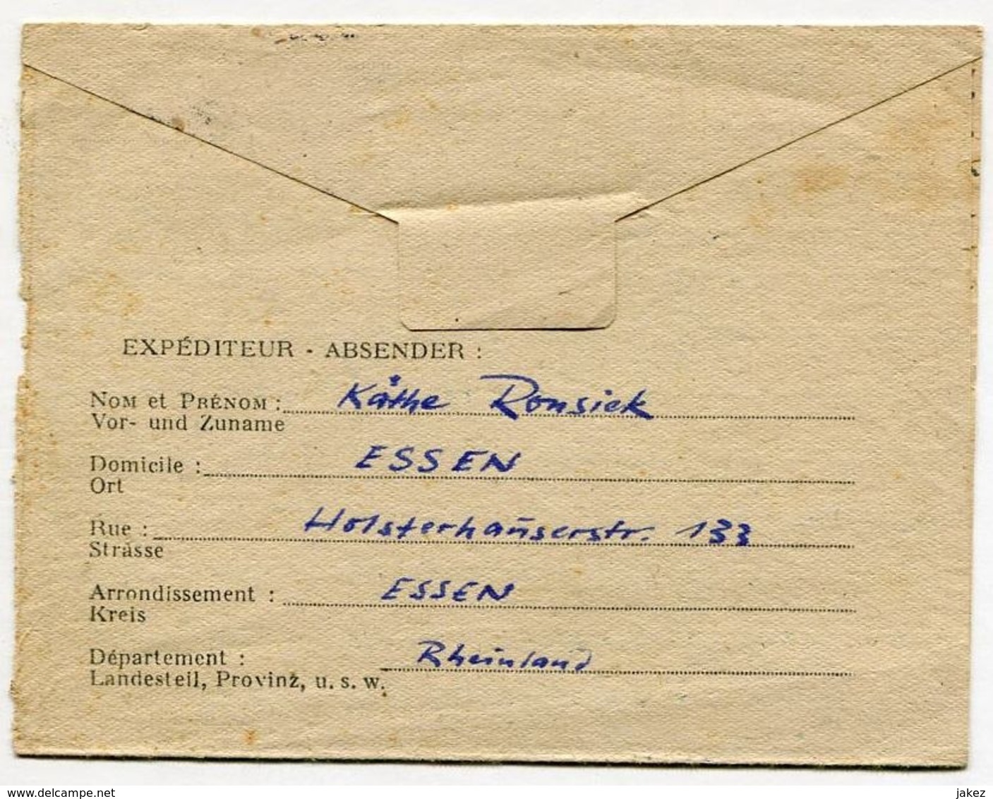 Lettre-réponse D'ESSEN à Destination D'un Prisonnier Allemand Du Camp De Lamballe 1946 - Guerre De 1939-45