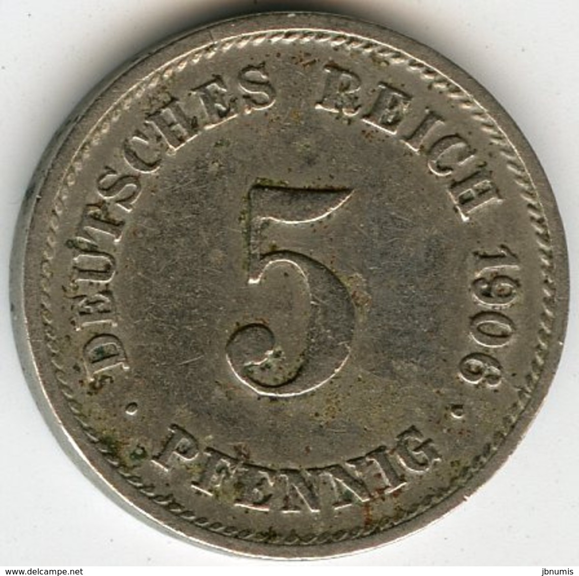 Allemagne Germany 5 Pfennig 1906 G J 12 KM 11 - 5 Pfennig