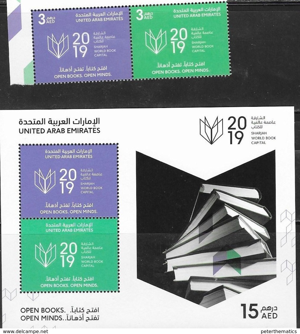 UAE, 2019, MNH, BOOKS, READING, SHARJAH WORLD BOOK CAPITAL, 2v+SHEETLET - Other & Unclassified