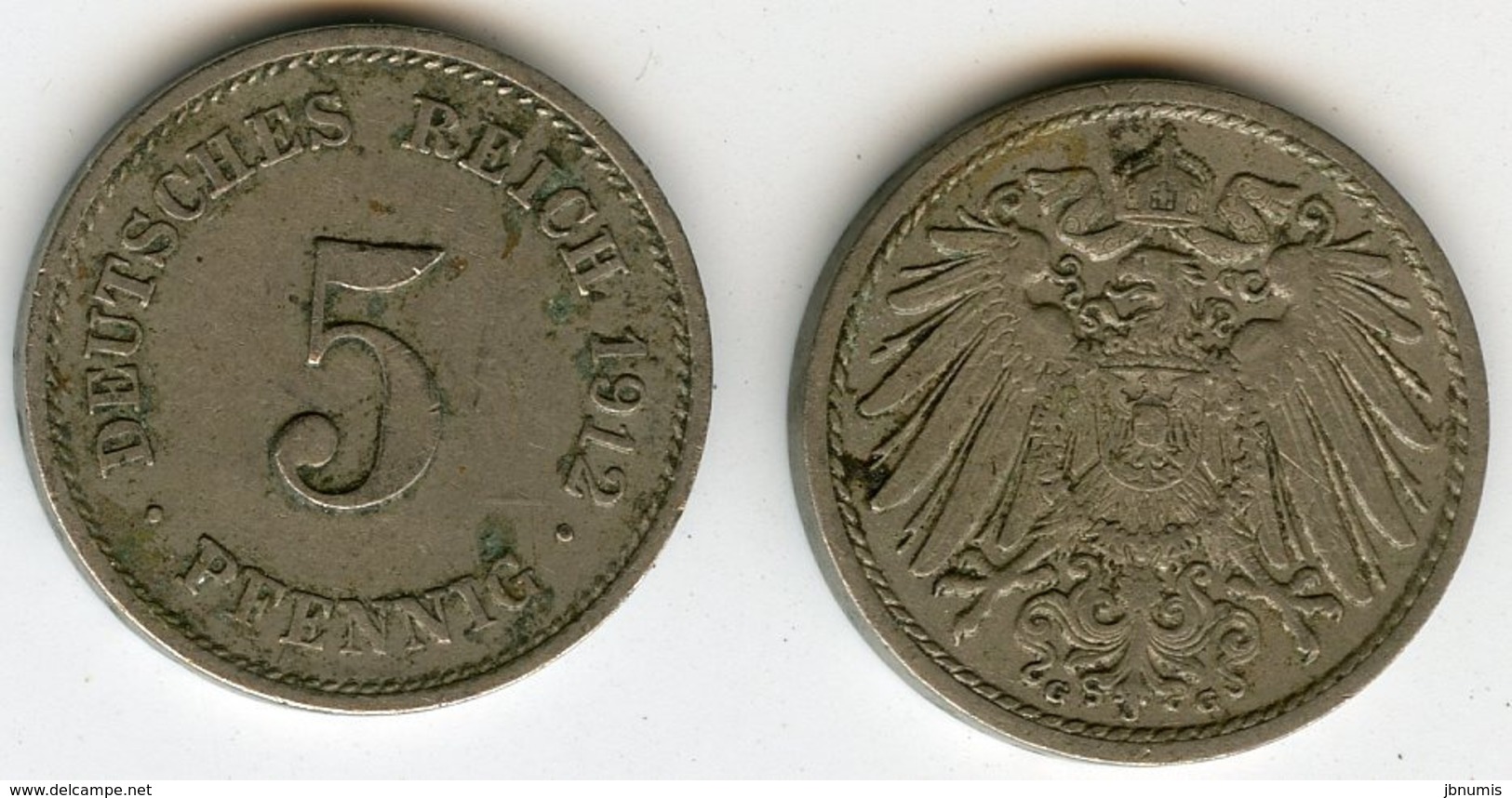 Allemagne Germany 5 Pfennig 1912 G J 12 KM 11 - 5 Pfennig