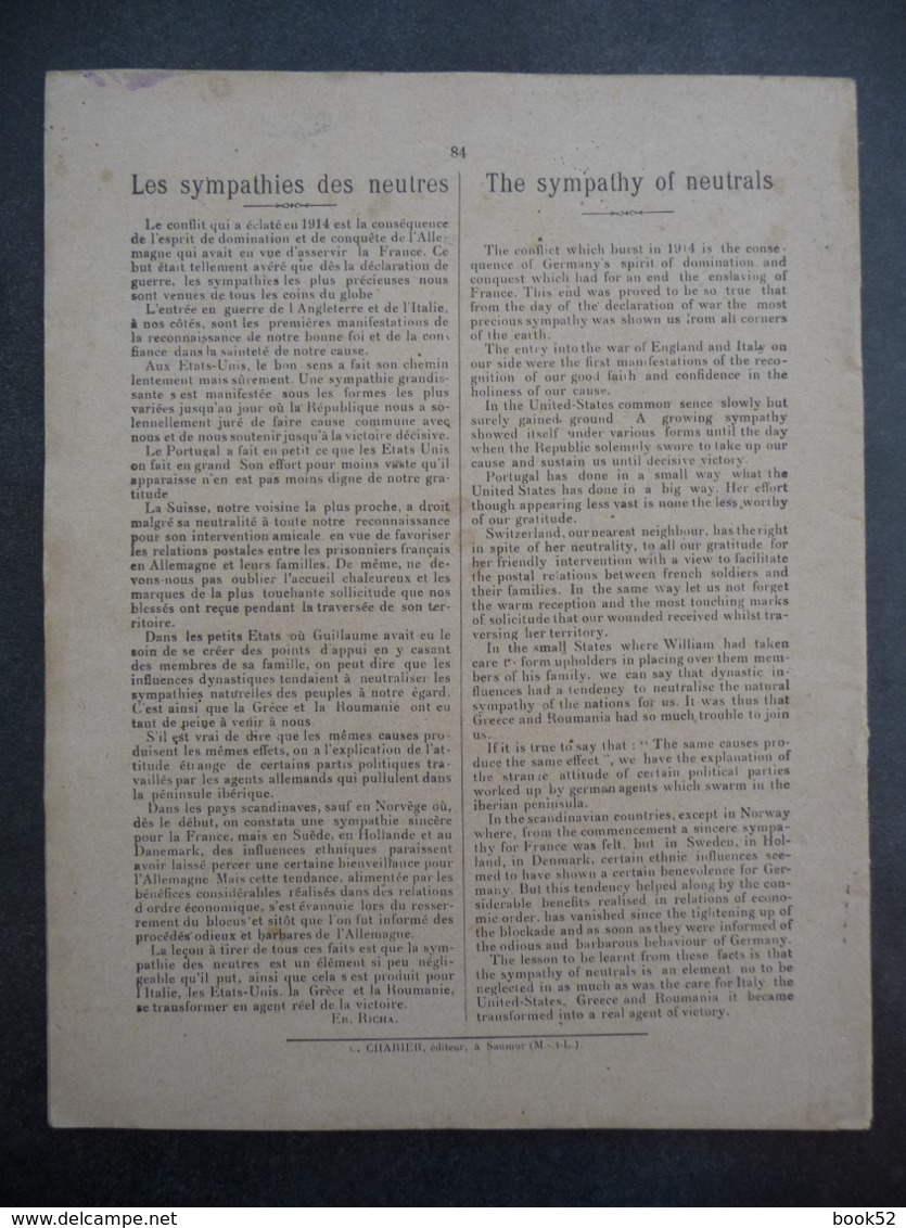 Ancien Protège-cahier Couverture "Les FORCES MORALES De La FRANCE 1914-1919" (CAHIER COMPLET) - Protège-cahiers