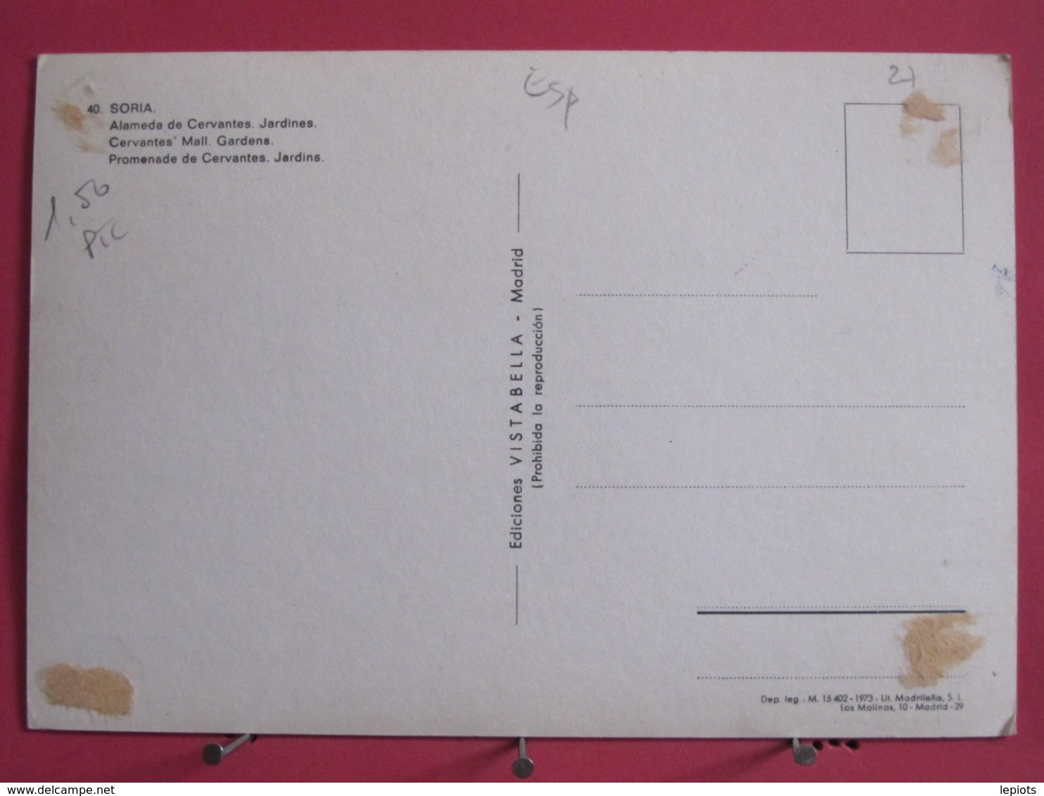 Visuel Pas Très Courant - Espagne - Soria - Alameda De Cervantes - Jardines - Scans Recto-verso - Soria