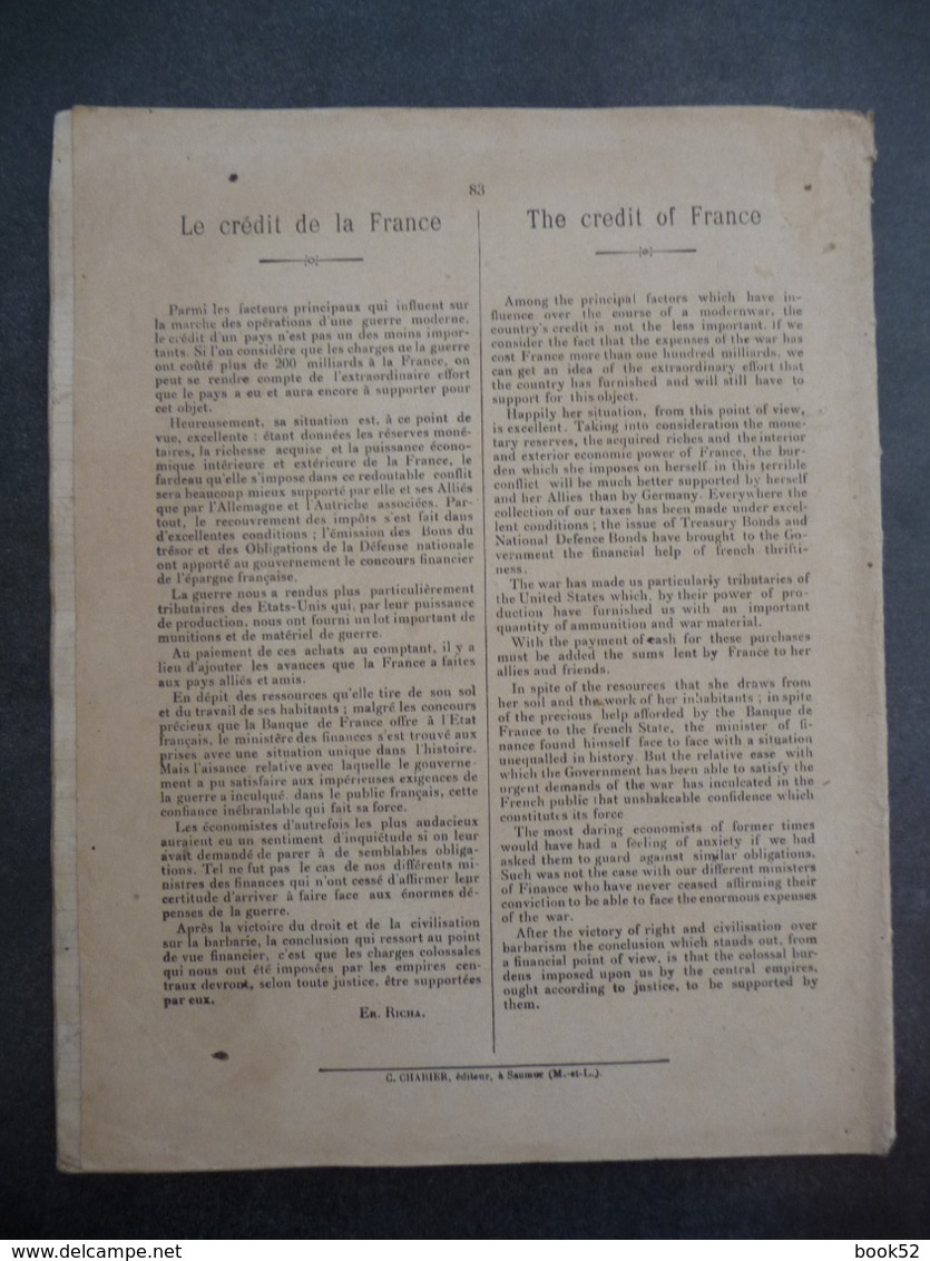 Ancien Protège-cahier Couverture "Forces Morales De La France - CREDIT DE LA FRANCE" (CAHIER COMPLET) - Protège-cahiers