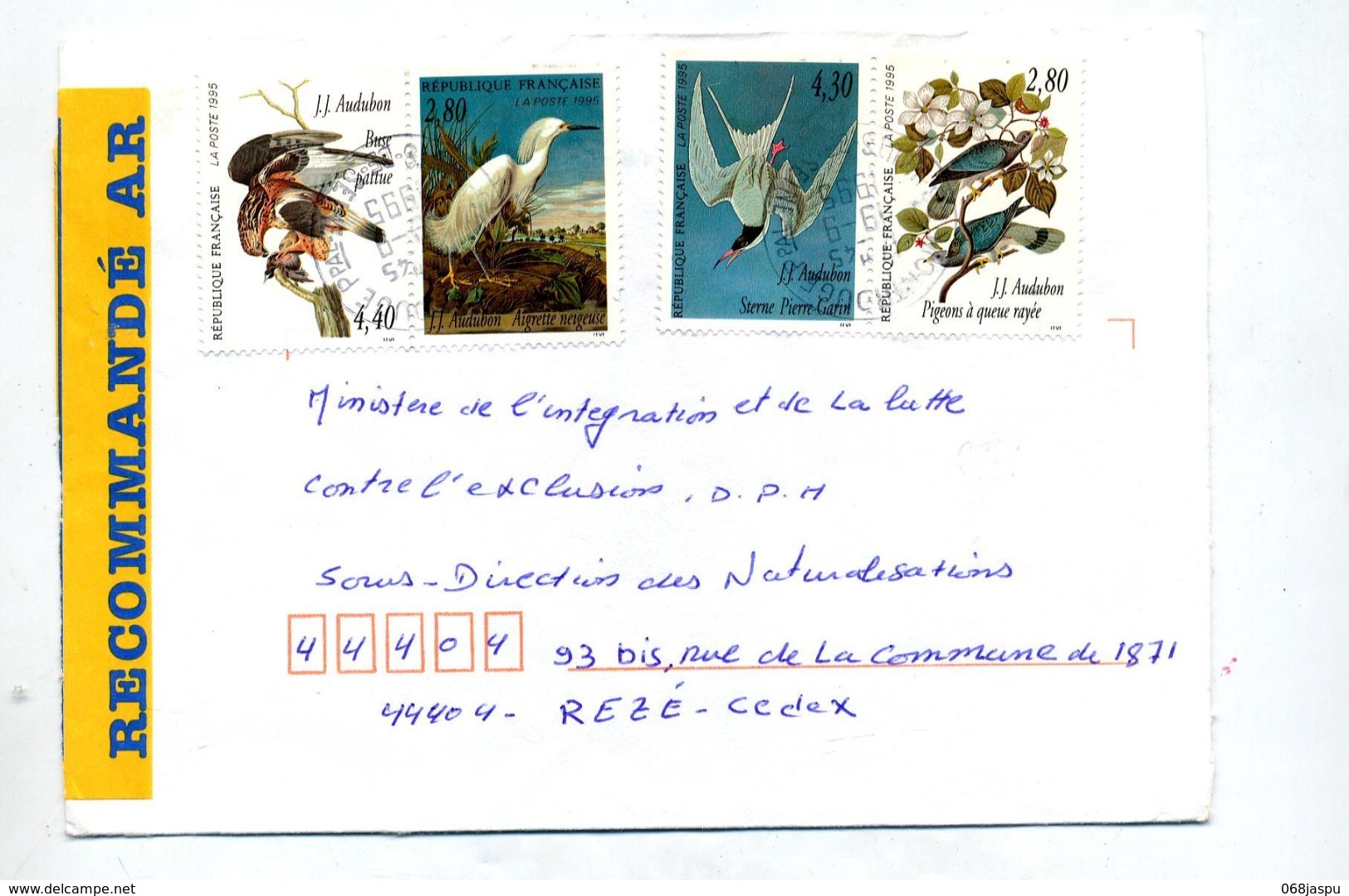 Lettre Recommandée Montrouge Sur Oiseau - Cachets Manuels