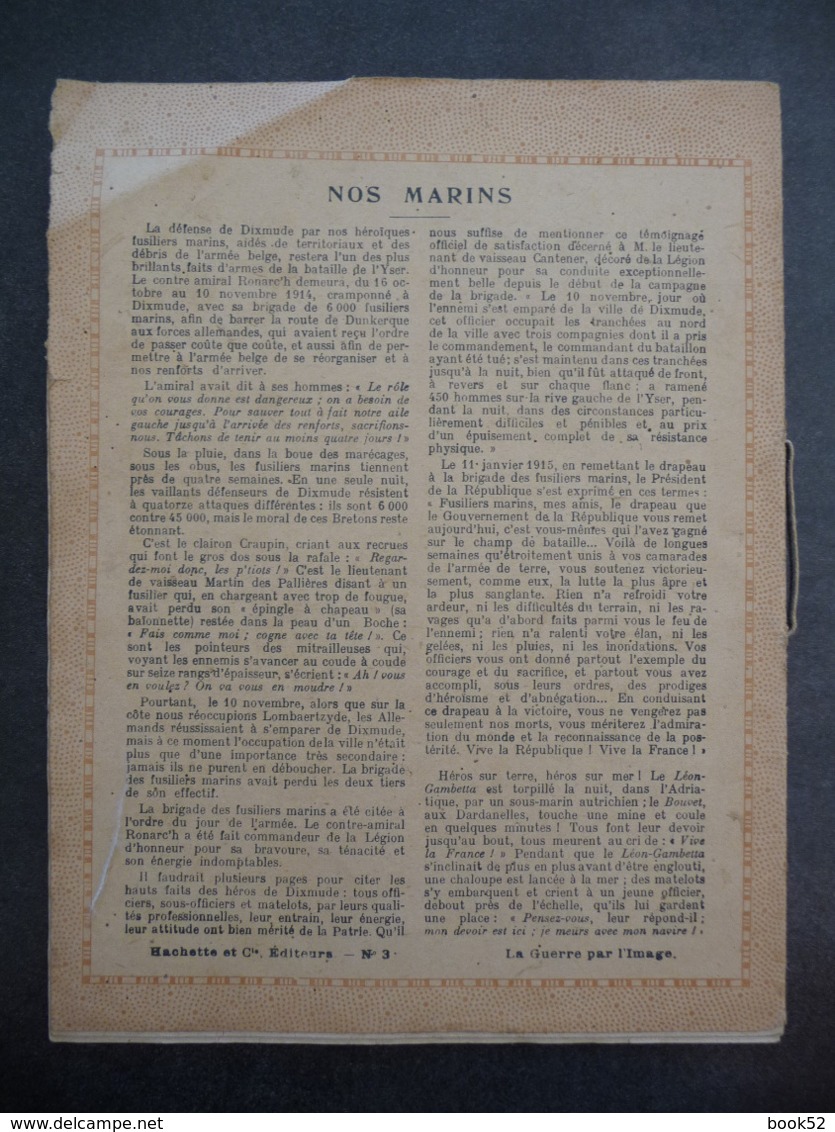 Ancien Protège-cahier Couverture "La Guerre En Images - NOS MARINS" (CAHIER COMPLET) - Protège-cahiers