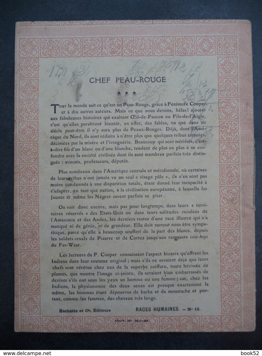 Ancien Protège-cahier Couverture "Chef PEAU-ROUGE" (CAHIER COMPLET) - Protège-cahiers