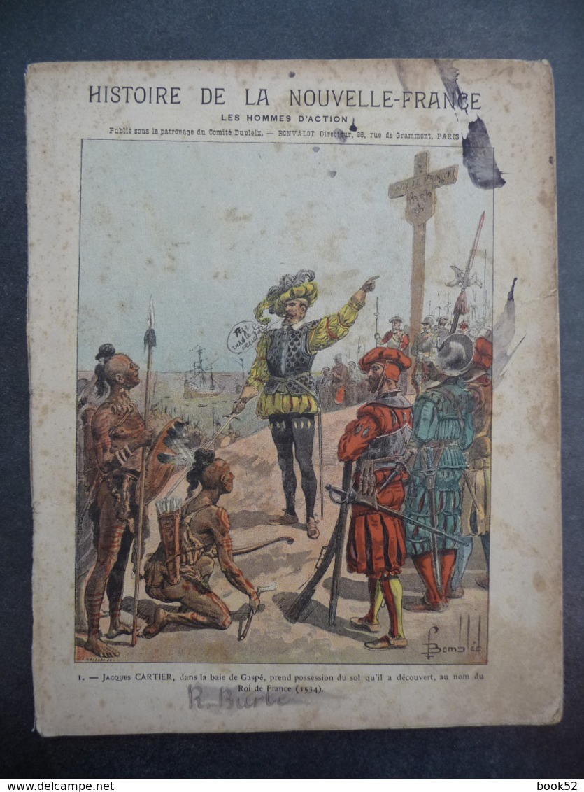 Ancien Protège-cahier Couverture "Histoire De La Nouvelle-France - JACQUES CARTIER" (CAHIER COMPLET) - Schutzumschläge