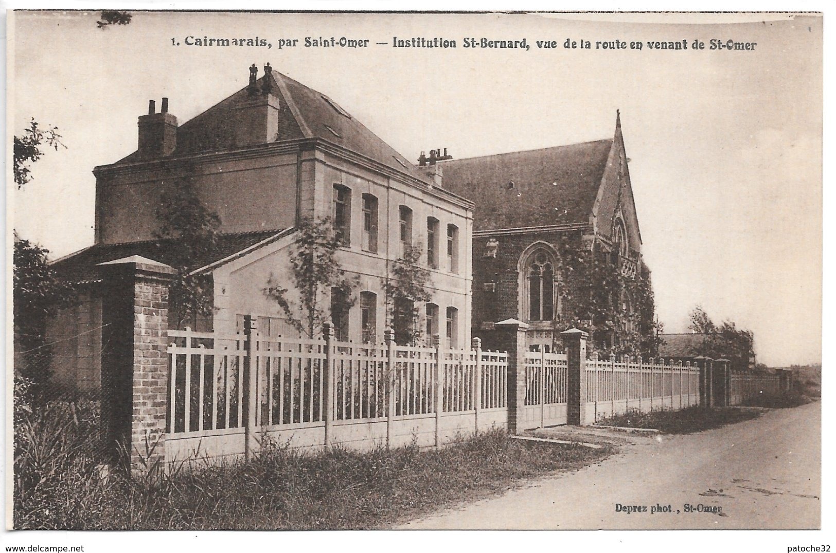 Cpa...Clairmarais Par Saint-Omer...institution St-bernard..vue De La Route Venant De De St-omer.... - Saint Omer