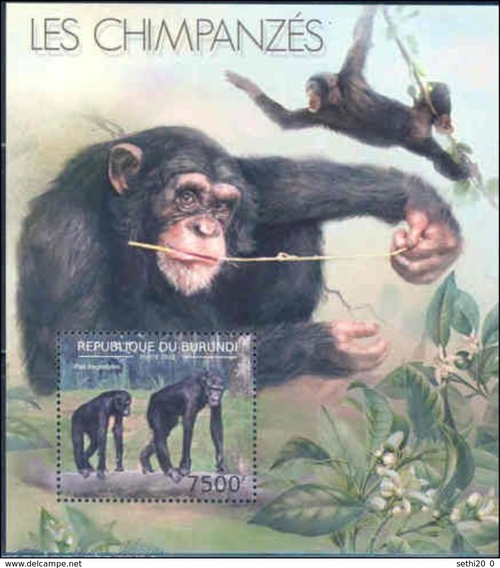 Burundi 2012 Ape Singe Chimpanzé MNH - Chimpanzés