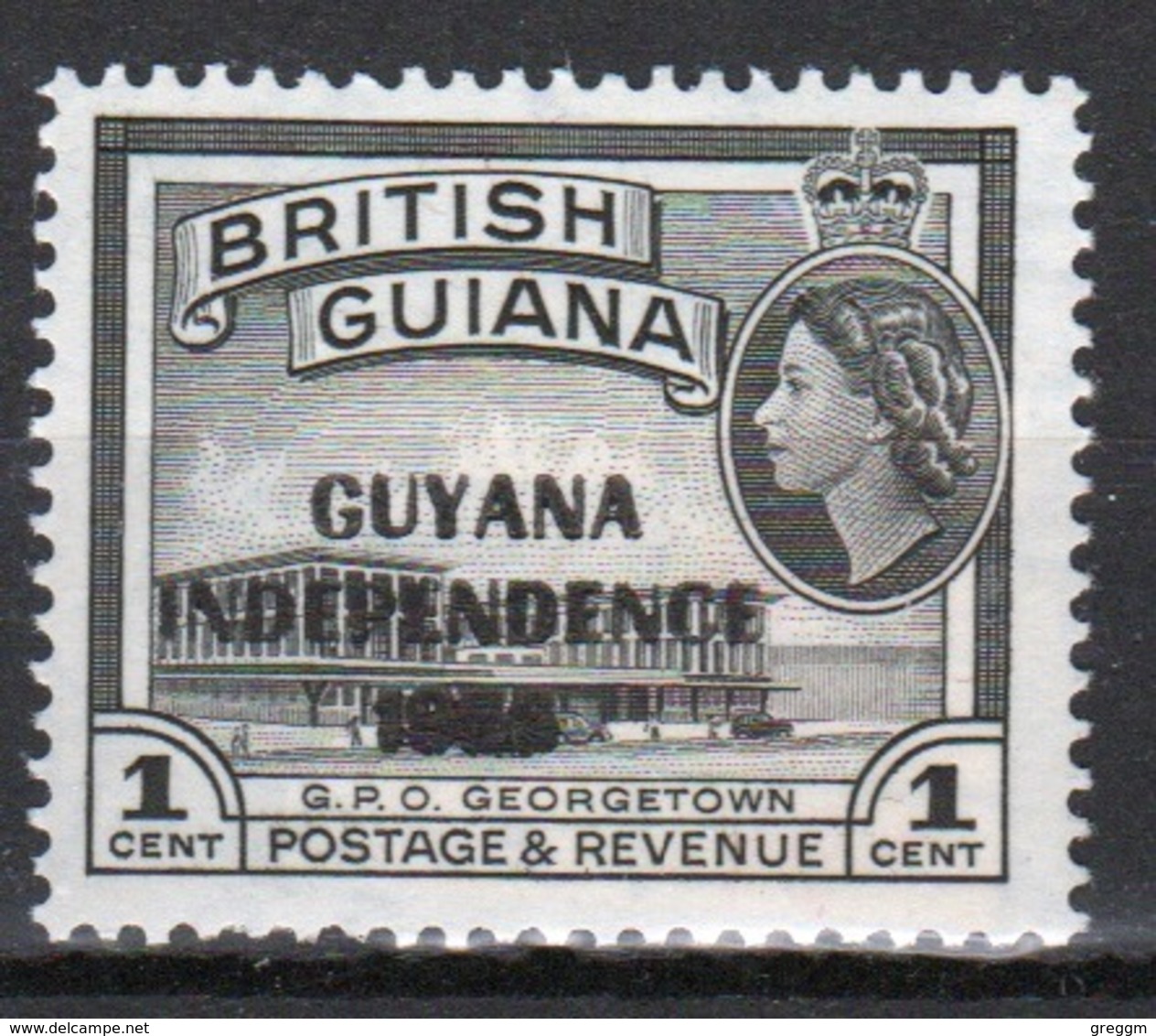 Guyana 1966 Single 1c Stamp From The British Guiana Definitive Series Overprinted For Guyana. - Guyana (1966-...)