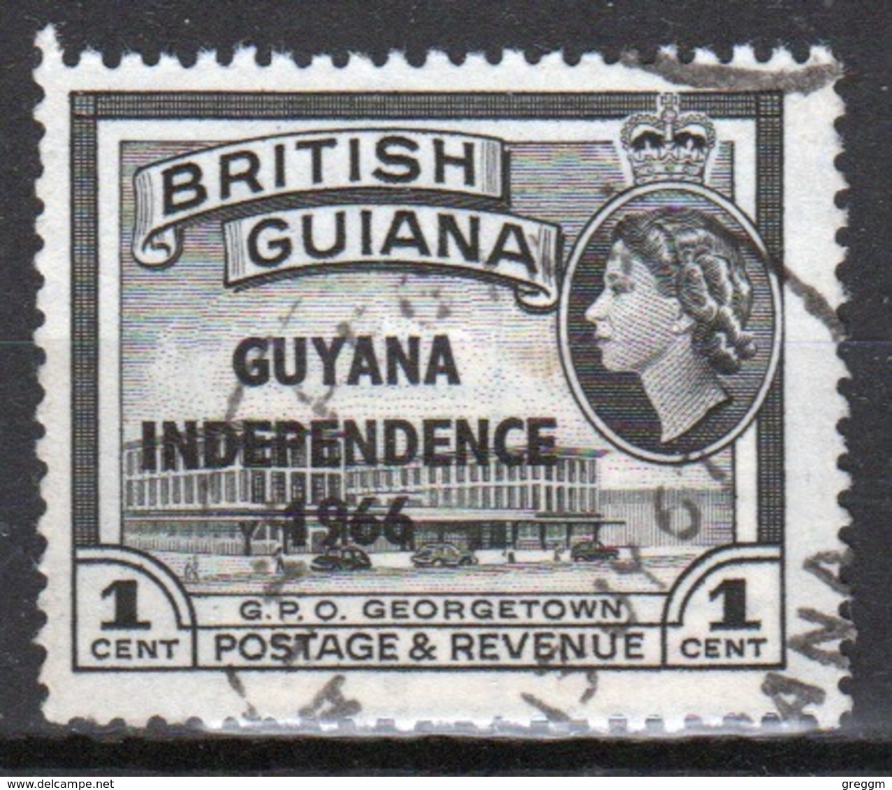 Guyana 1966 Single 1c Stamp From The British Guiana Definitive Series Overprinted For Guyana. - Guyana (1966-...)