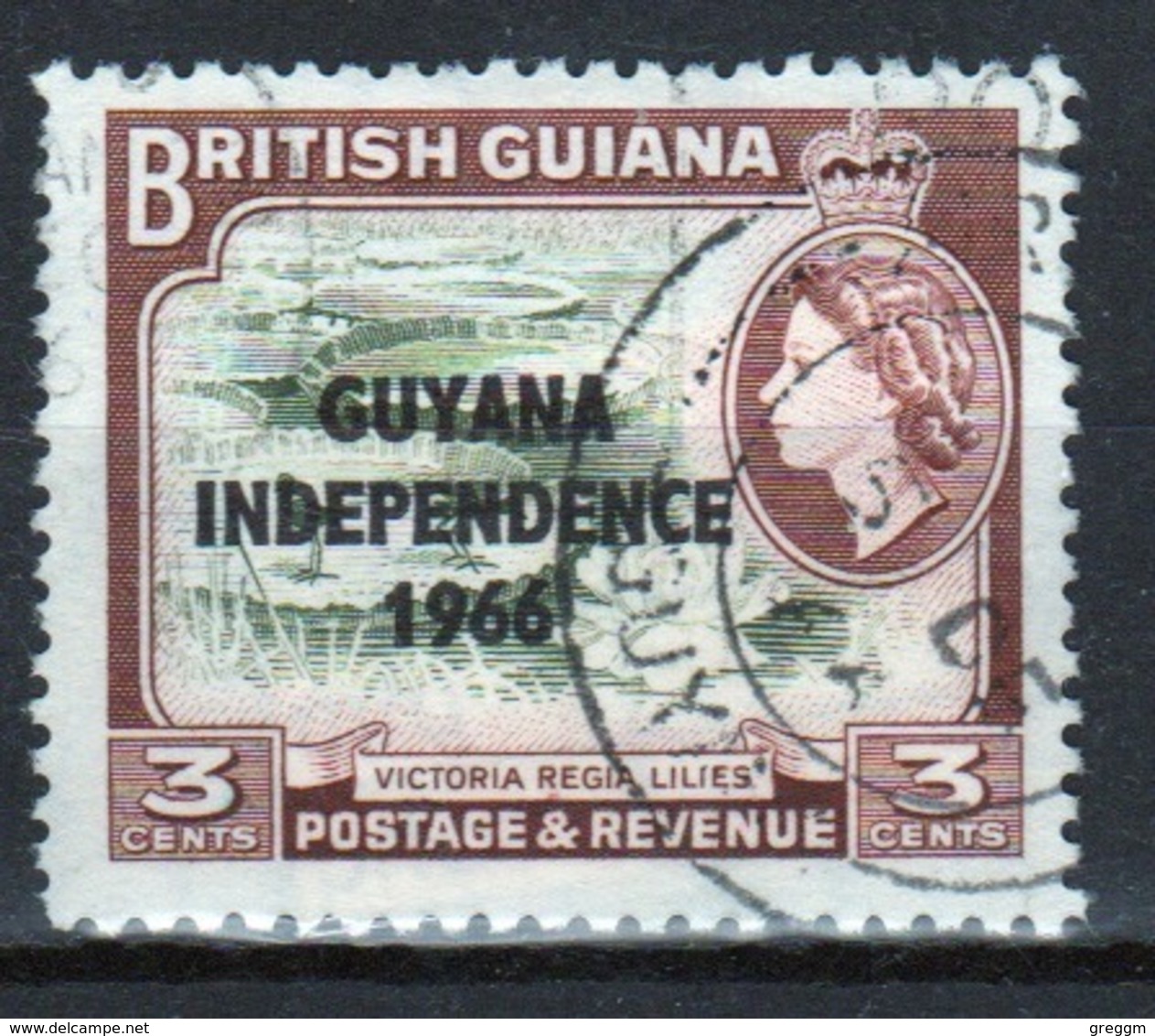 Guyana 1966 Single 3c Stamp From The British Guiana Definitive Series Overprinted For Guyana. - Guyana (1966-...)