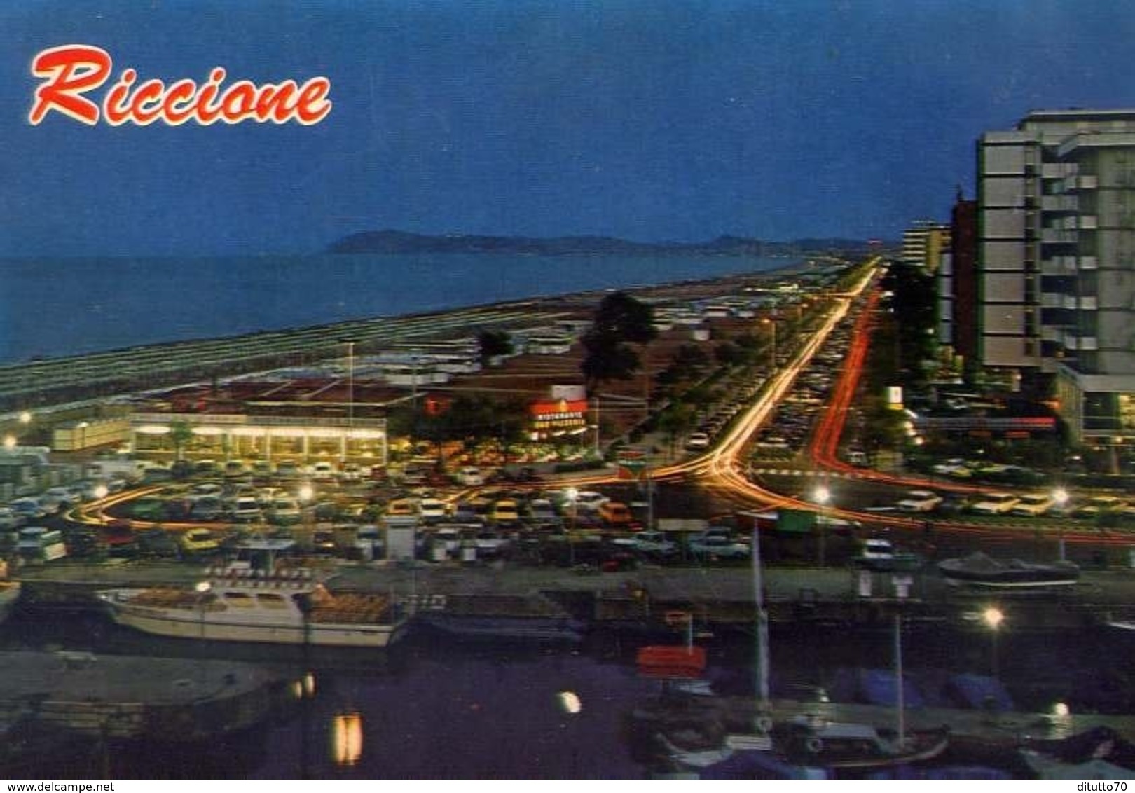 Riccione - Scorcio Panoramico Notturno - Formato Grande Viaggiata – E 13 - Rimini