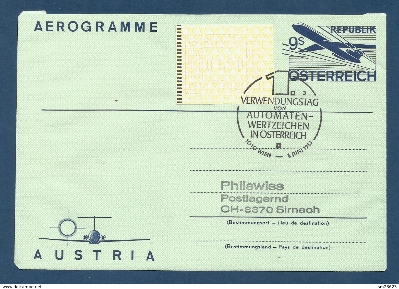 Österreich 1983 , ATM AEROGRAMME - Gestempelt / Fine Used / (o) 1.Juni 1983 - Autres & Non Classés