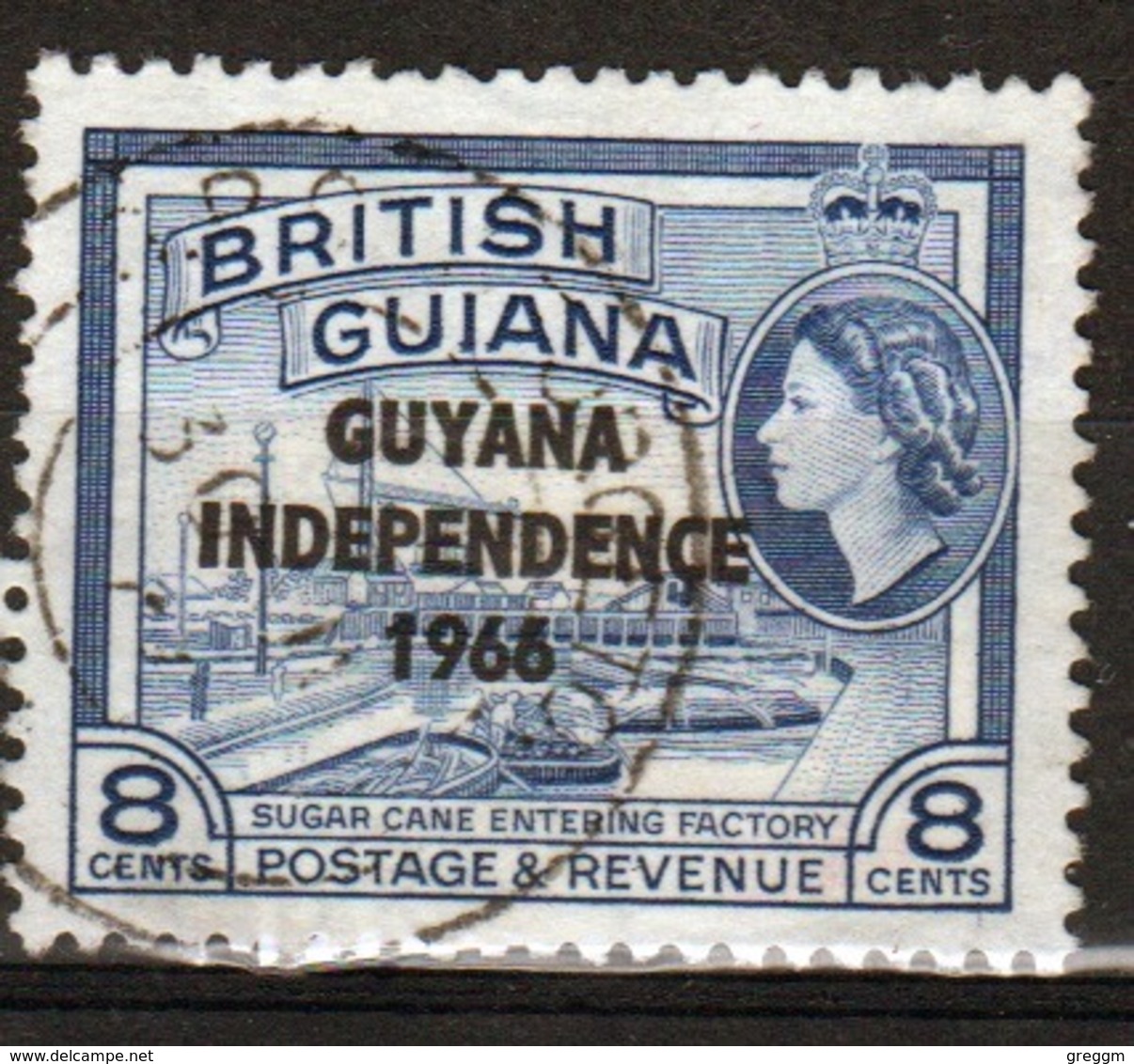 Guyana 1966 Single 8c Stamp From The British Guiana Definitive Series Overprinted For Guyana. - Guyana (1966-...)