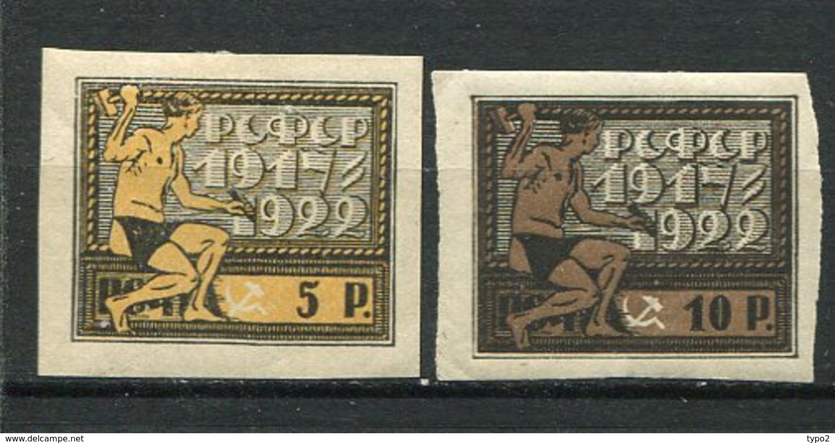 RUSSIE - Yv N° 170,171  *  5, 10r  République Cote 1,5  Euro  BE  2 Scans - Neufs