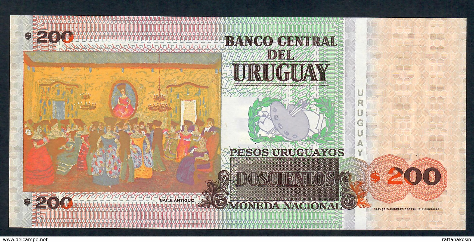 URUGUAY  LOW NUMBER PP89a 200 P.U.  2003  Serie C #00024310  UNC. - Uruguay