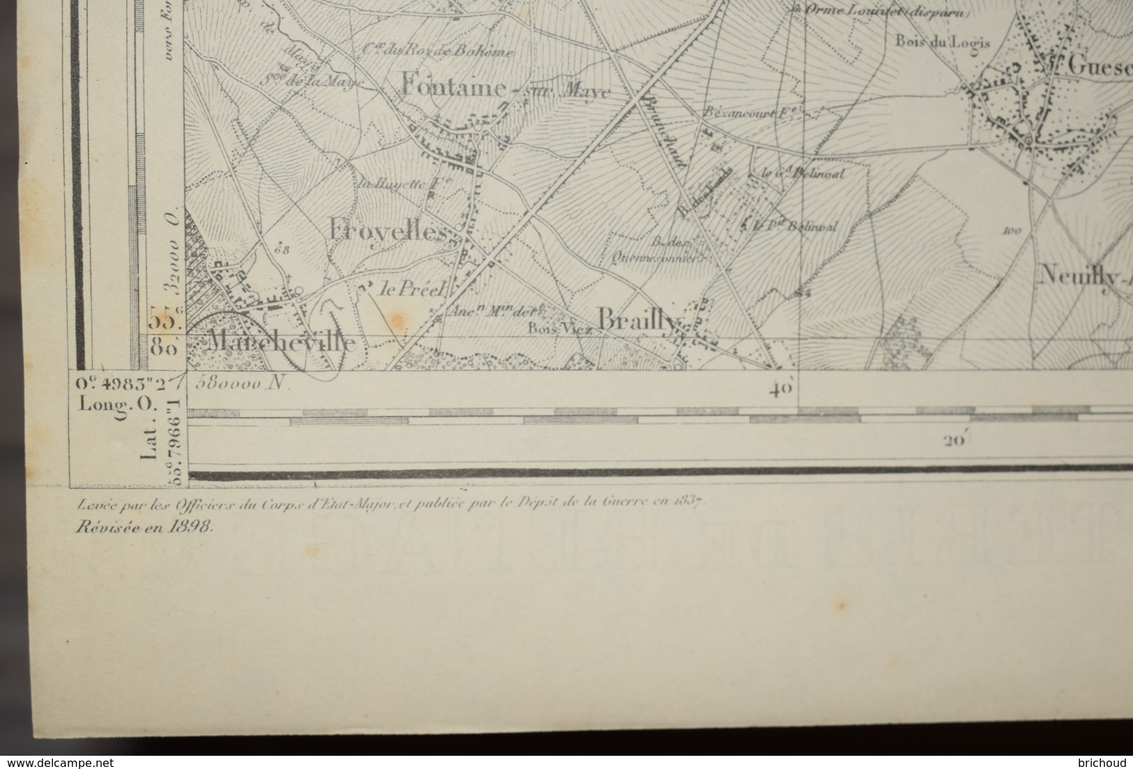 Carte Corps d'Etat-major Dépôt de la Guerre 1915 Arras 85 X 60 cm