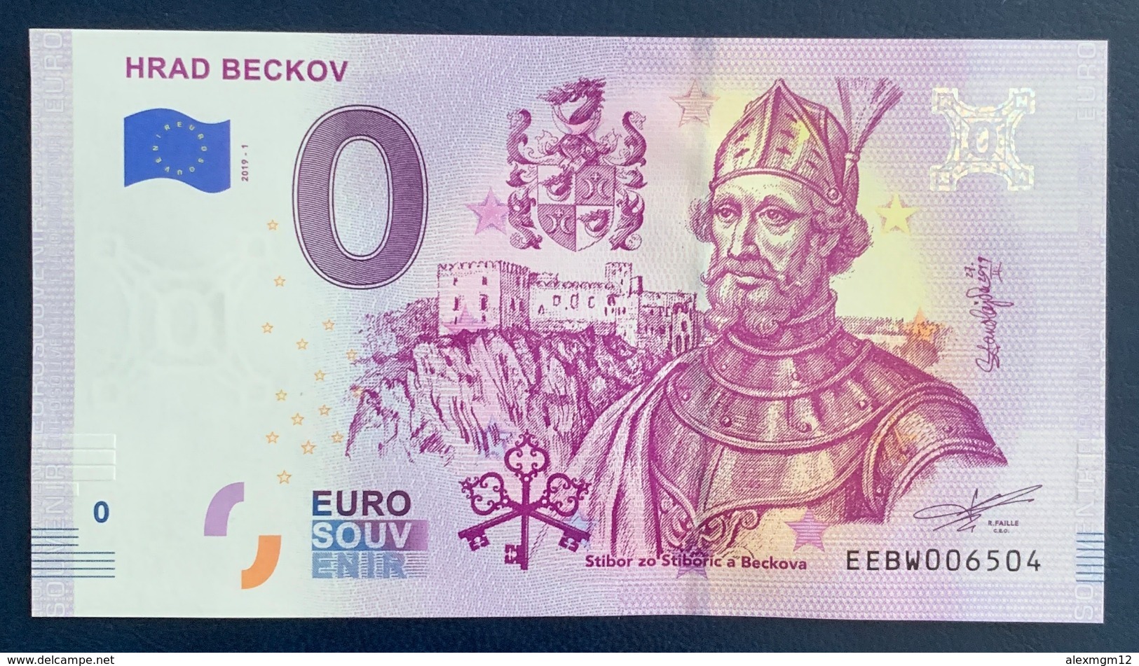 0 Euro, 2019, Castle Beckov, Slovakia, Souvenir, Uncirculated - Privatentwürfe