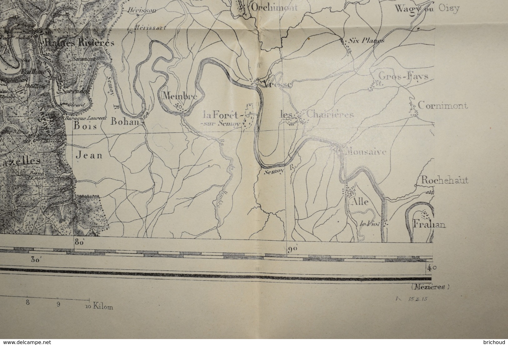 Carte Corps D'Etat-major Dépôt De La Guerre 1915 Givet 96 X 54 Cm - Documenti