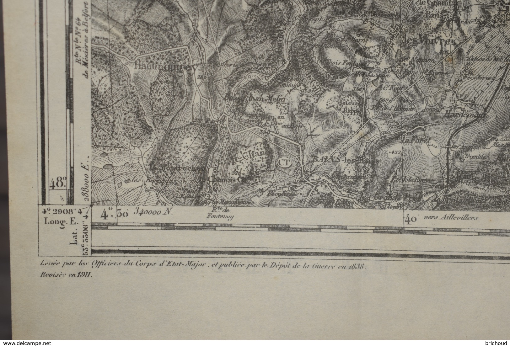 Carte Corps d'Etat-major Dépôt de la Guerre 1916 Epinal 85 X 60 cm