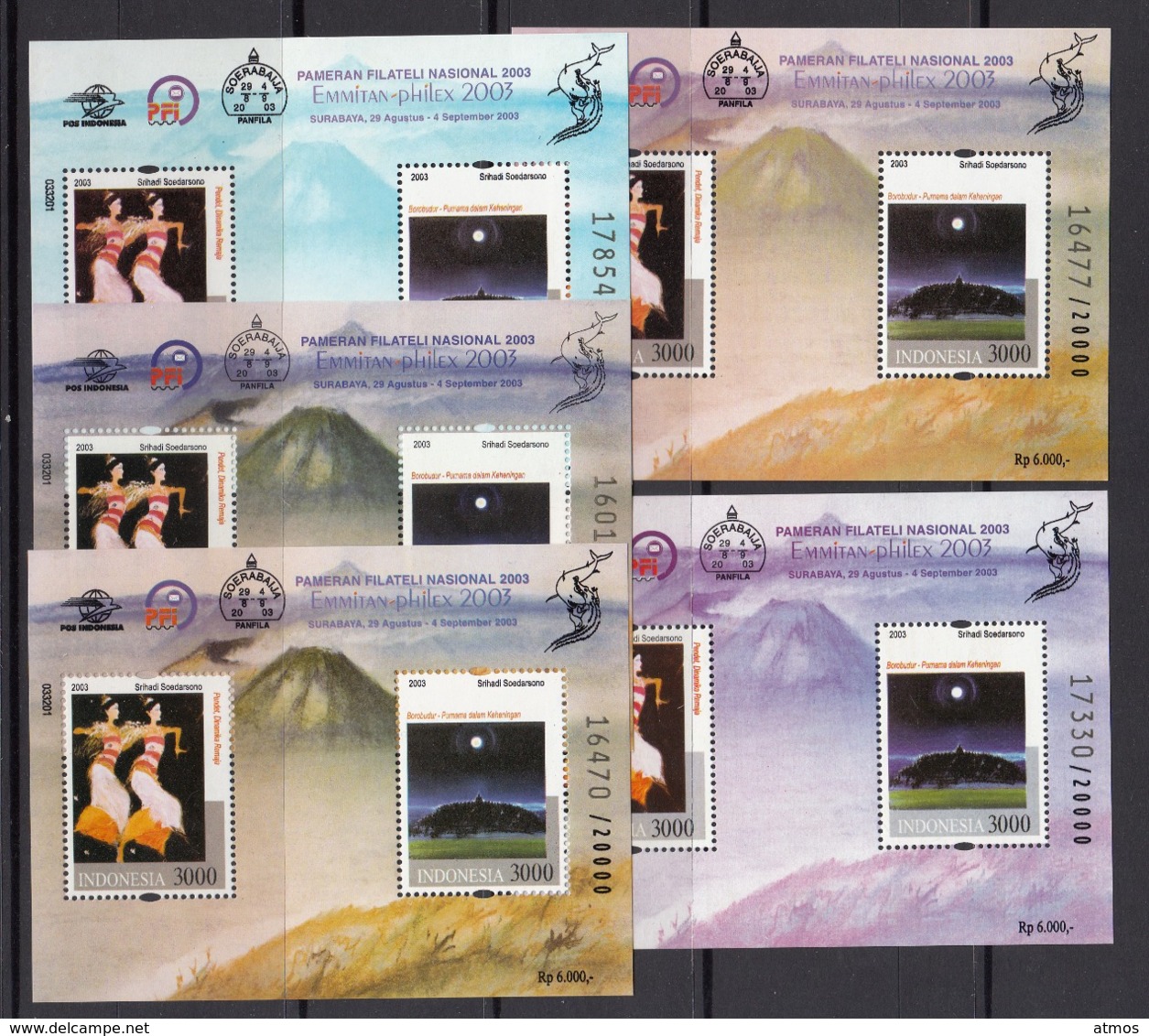 Indonesia MNH Michel Nr Block 186/90 From 2003  / Catw 16.50 EUR - Indonesië