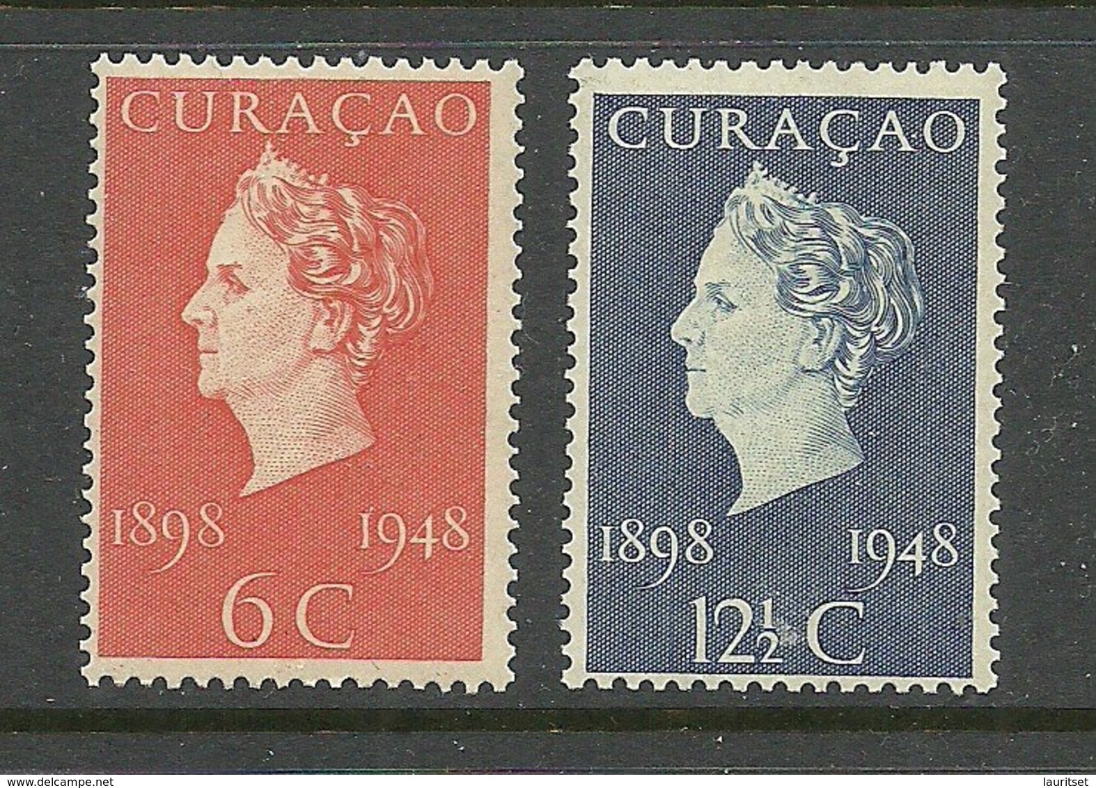 CURACAO 1948 Michel 284 - 285 Queen Wilhelmina MNH - Curazao, Antillas Holandesas, Aruba