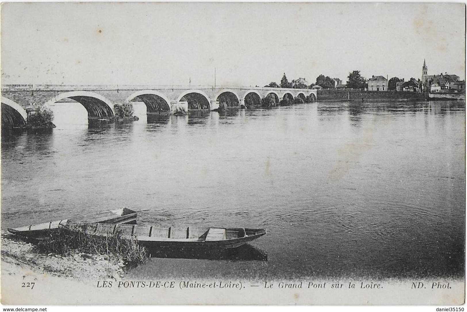 227 LES PONTS-DE-CE (Maine-et-Loire). - Le Grand Pont Sur La Loire Plan Peu Courant CPA écrite En 1916 - Les Ponts De Ce