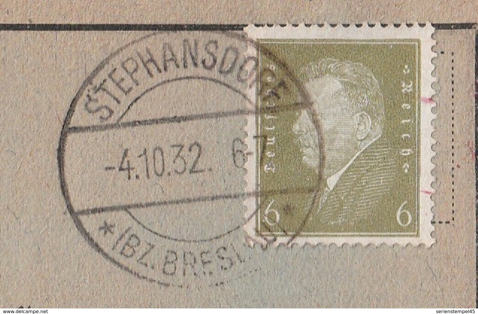 Schlesien Deutsches Reich Karte Mit Tagesstempel Stephansdorf Bz Breslau 1932 LK Neumarkt RB Breslau - Briefe U. Dokumente