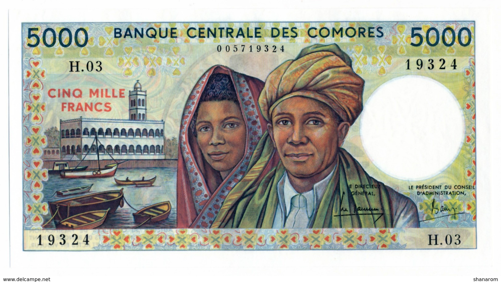 BANQUE CENTRALE DES COMORES // 5 000 Francs // UNC - Comores