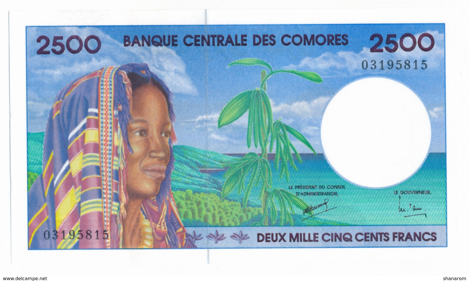 BANQUE CENTRALE DES COMORES // 2 500 Francs // UNC - Comores