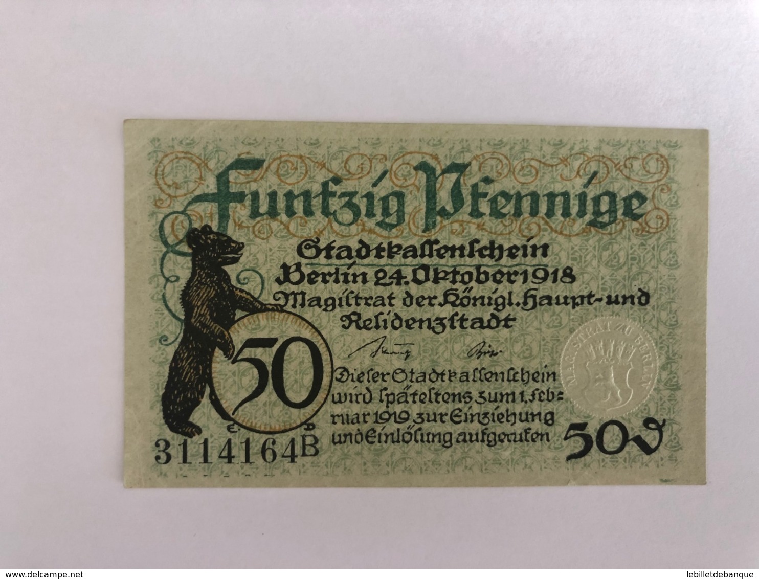 Allemagne Notgeld Berlin 50 Pfennig - Collections