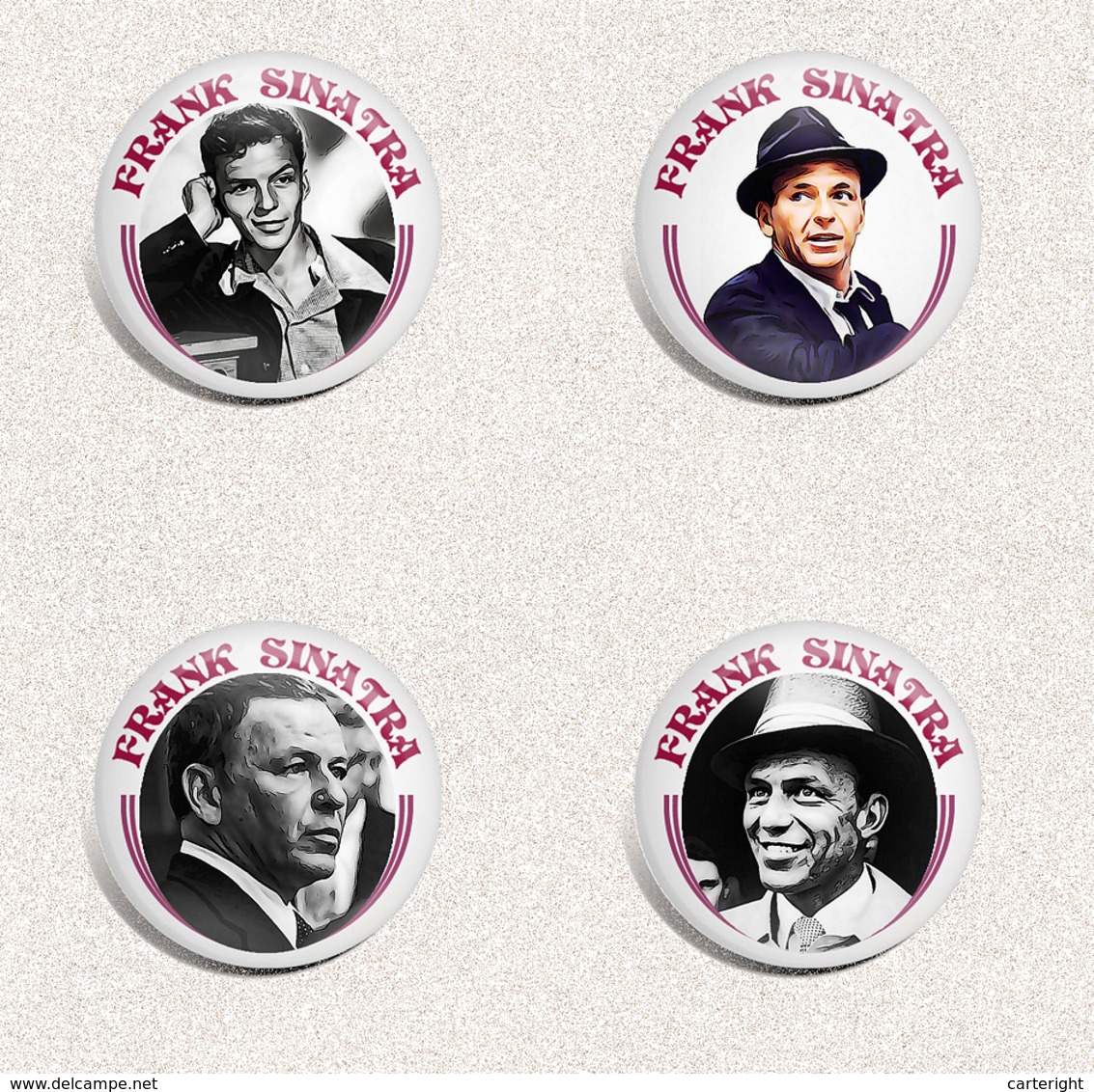 105 X FRANK SINATRA Music Fan ART BADGE BUTTON PIN SET 4-6  (1inch/25mm Diameter) - Musique