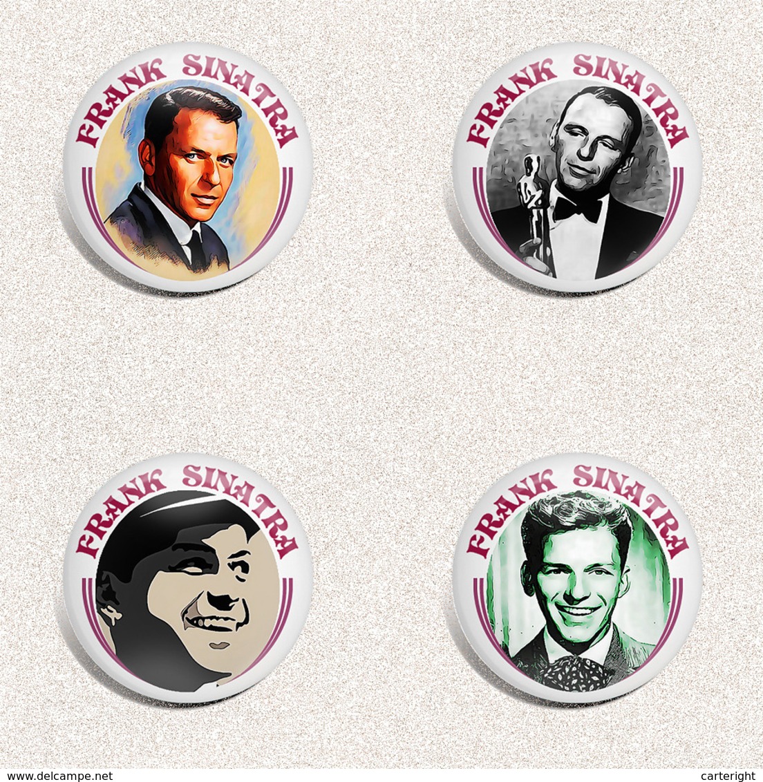 105 X FRANK SINATRA Music Fan ART BADGE BUTTON PIN SET 4-6  (1inch/25mm Diameter) - Musique