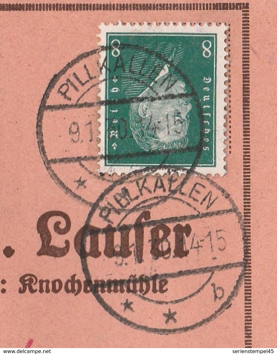 Ostpreussen Deutsches Reich Karte Mit Tagesstempel Pillkallen 1930 Schloßberg RB Gumbinnen Werbung Zwerge - Briefe U. Dokumente