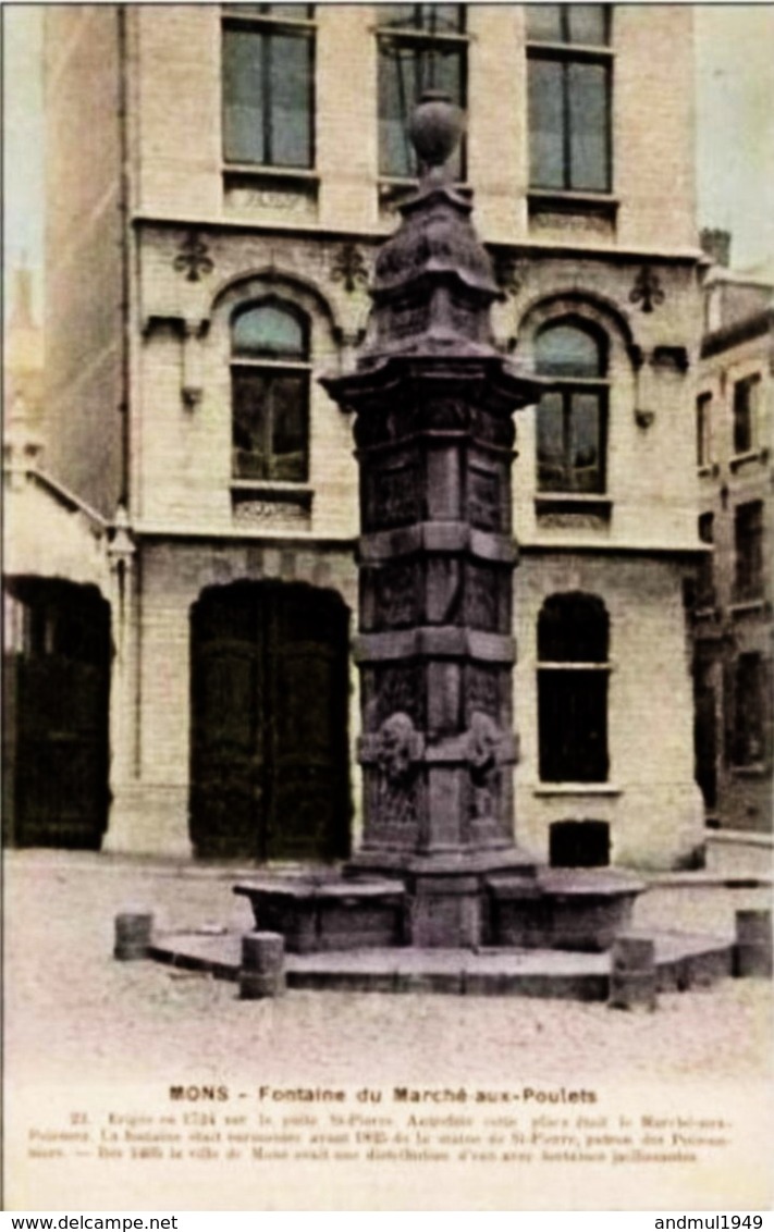 MONS - Fontaine Du Marché Aux Poulets Oblitération De 1921 - Mons