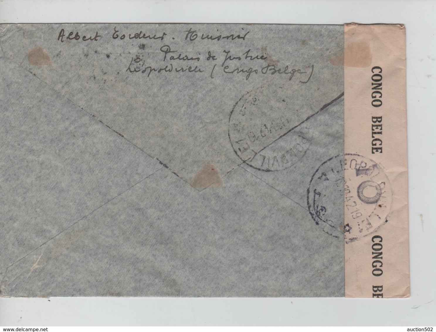 PR7140/ TP 245-252 S/L.Avion C.Léo 1942 Censure Congo Belge 10 > England - Brieven En Documenten